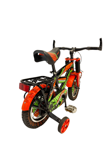 Cronus Safari Kids Bicycle – 12 Inch Orange & Green with Training Wheels