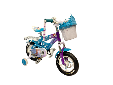Frozen Princess Kids Bicycle – Blue & Pink with Basket & Training Wheels