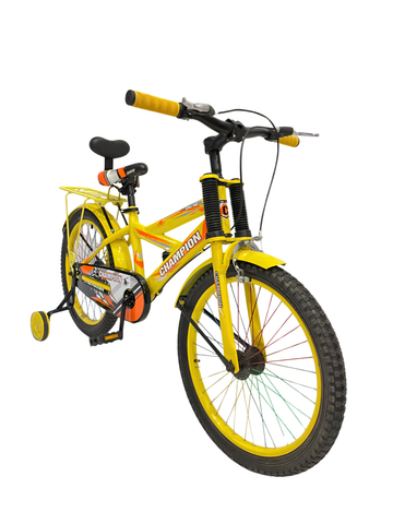 Champion Kids Bicycle 20" with Training Wheels, Front Suspension, Backrest & Rear Carrier