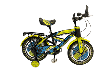 Cronus Kids Bicycle – 16 Inch Black & Neon Yellow with Training Wheels